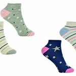 Women’s 6/12 Pairs Trainer Low Cut Stars/Stripes Ankle Socks For Indoor/Outdoor Sports, Running, Walking, Athletic Wear & Home Workouts | Everyday Casual | Soft, Durable & Quick Drying | Size 4-7