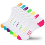 Chalier Fashion Women's 6 Pairs Sports Trainer Running Walking Ankle Socks, 6 White, One Size