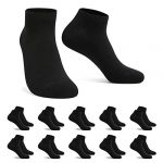 FALARY Trainer Ankle Socks for Men Women 10 Pairs Sport Low short Black 6-8