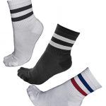 VITSOCKS Women's Cushioned BAMBOO Tube Crew Sports Socks (3 PAIRS) Soft Padded Heel, 2x white 1x black, 3-5.5