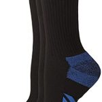 Amazon Essentials Women's Performance Cotton Cushioned Athletic Crew Socks, Pack of 6, Black, 6-9
