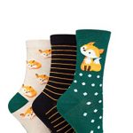 SOCKSHOP Lazy Panda Ladies Novelty Bamboo Socks Pack of 3 Fox 4-8