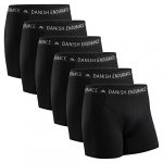 DANISH ENDURANCE Men's Cotton Trunks 6 Pack, Stretchy Soft, Classic Fit Underwear, Boxer Shorts (Black, Large)