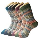 Chalier Finery 5 Pairs Womens Thermal Wool Socks Warm Knit Ladies Socks for Winter, One Size, A6