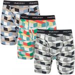 INNERSY Boxers Men Multipack Long Trunks with Fly Pouch Underpants Novelty Pants Underwear 3 Pack (L, Colorful Cube)