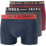 Jack & Jones Men's JACLICHFIELD Trunks 3 Pack Boxer Shorts, Multicoloured (Burgundy), Medium