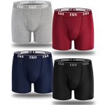 EKQ Bamboo Mens Boxer Shorts Multipack 4 Pack Breathable Mens Underwear Cotton Boxers Briefs with Open Fly Pouch Sports Underpants Moisture Wicking