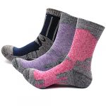 3 Pairs Men Women Walking Hiking Socks - UK Size 2.5-7, Anti Blisters, Soft, Warm, Comfortable, Breathable Nature Cotton Padded, Fit Well for Outdoor Sports Athletic Running Trekking Golf Camping