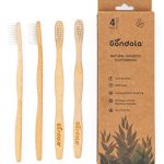 Gondola Bamboo Toothbrush Set – Vegan Organic Eco Friendly Bamboo Toothbrushes With Soft Bristles & Smooth Ergonomic Handles – Zero Waste Packaging – 4 Pack