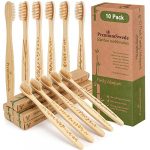 PremiumSwede Bamboo Toothbrushes Multipack - Eco Friendly Soft Toothbrush for Adults, Kids - Natural Wooden Toothbrush - Soft Bristle Toothbrush - Disposable 10 Pack Family Travel Toothbrush Set