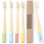 LaBoos Best Nature Manual Color bamboo Toothbrush, New Extra Soft Compact Bristle Toothbrush,Best Biodegradable Toothbrush For Gingivitis And Sensitive teeth. (4 PCS)