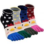 ZFSOCK Toe Socks for Women Five Finger Socks Cotton Ankle Sock with Toes Novelty Sports Socks,4-7(Cartoon Chick-4 Pairs)