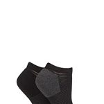 Elle Ladies Bamboo Cushioned Heel & Toe No Show Sports Socks Pack of 2 Black 4-8