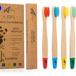 Kids Bamboo Toothbrushes | Organic & Eco-Friendly | 5 Pack in Rainbow Colours | Soft & Gentle BPA-Free Bristles | Children’s Natural Wooden Toothbrush | Biodegradable | Plastic-Free Packaging
