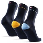 DANISH ENDURANCE Merino Wool Dress Socks 3 packs (Multicolour : 1 x Navy, 1 x Navy/Yellow, 1 x Navy/Light blue, UK 9-12 // EU 43-47)